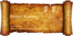 Bátki Bianka névjegykártya